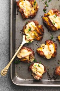 smashed potatoes with cheese